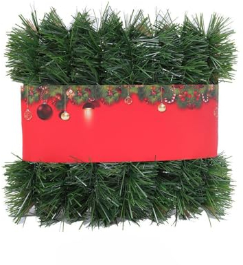 SMTCM Künstliche Weihnachtsgirlande 9 * 20m Weihnachtskranz Lametta Girlande Weiche Feiertagsgirlande Nicht beleuchtete künstliche grüne Piniengirlande Glitzernde Hängende Dekor für Weihnachts Party