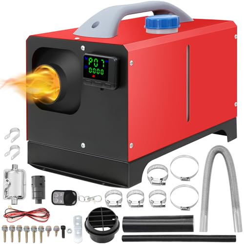 VELPAX 12V 8KW Diesel Air Heater, All in One Truck Heater, Portable Diesel Heater with Remote Control LCD Monitor and Silencer for Car Trucks Bus RV and Trailer