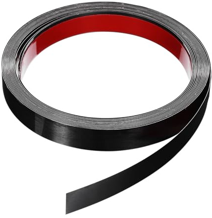 QUARKZMAN 6m x 20mm Zierleisten Selbstklebend, Wandleisten zum Aufkleben und Anbringen von Rahmen, Edelstahlleiste mit gebürstetem Finish für Wand, Decke, Schrank, Fliesenkante, Schwarz