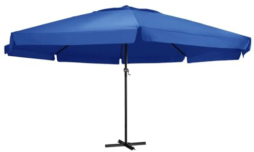 Homgoday Ombrellone, Ombrellone da Esterni con Palo in Alluminio 500 cm Azzurro, Ombrelloni, Ombrellone da Giardino, Ombrelloni da Esterno, Ombrellone Spiaggia, Ombrellone da Terrazzo Antivento