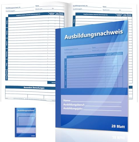 1 Büche Berichtsheft Ausbildung Wöchentlich 20 Seiten Ausbildungsnachweisheft Berichtsheft A4 Berichtsheft Ausbildung Handwerk Montag Bis Sonntag für Zusätzliche Berichte Ausbildungsnachweis