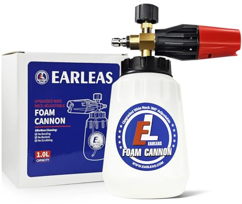 Schaumkanone für Hochdruckreiniger, 1-Liter-Flasche, 1/4-Zoll-Schnellanschluss, professionelle Schneeschaumlanze für Auto-, Glas-, Wand- und Außenoberflächenreinigung
