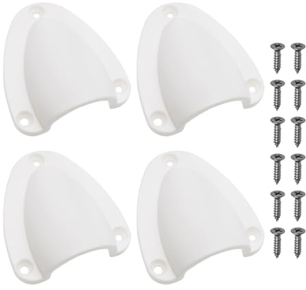 LT Easiyl 4-teilige Marine-Entlüftungsabdeckung für Kabel Nylon Entlüftungsabdeckungen Clamshell-Entlüftungsmuschel mit Schrauben für Yachten Boote Schiffe (weiß/schwarz)