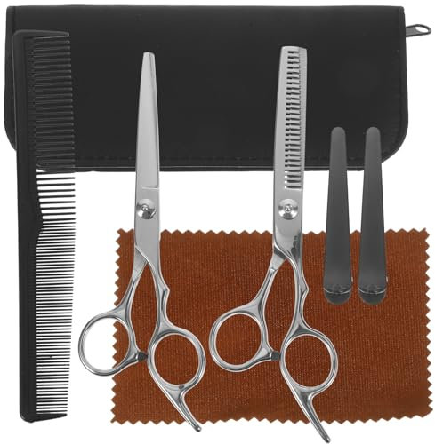 FRCOLOR 7stücke Haarschneidewerkzeug-set Aus Edelstahl Mit Zahnschere Für Ausdünnung Geeignet Für Anfänger Männer Frauen Familien Und Professionelle Friseure