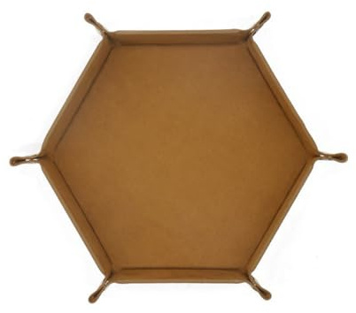 Zwenjuan Plateau à Dés Hexagone en Cuir PU Marron pour Donjons et Dragons Dgd Dice et Autres Jeux de Table