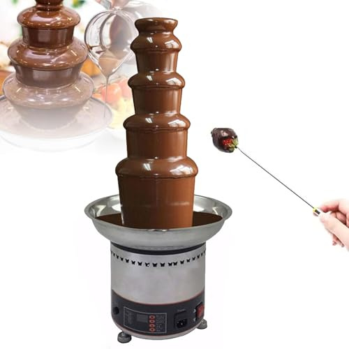 guoyjmm Chocolate Fountain Machine for Party, Electric Stainless Steel Chocolate Melts, Commercial Chocolate Fondue Fountain Machine, for Chocolate Candy Butter Cheese,5Tier