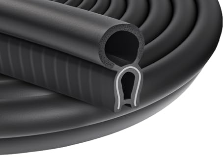 SDLDEER 6m Car Door Seal Strip with Top Bulb Rubber Edge Trim Seal Strip | Automotive Door Weather Stripping for Car, Boats, RVs, Trucks and Home Applications