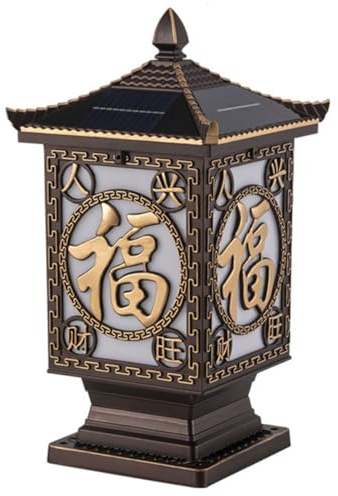 TaleTre Lámpara de columna estilo bolardo for exteriores antigua: iluminación de jardín vintage impermeable for patios, terrazas y caminos.