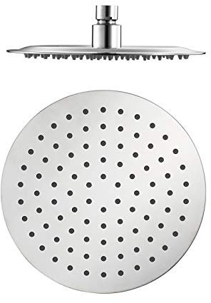 Douches à main, pomme de douche de pluie, pomme de douche chromée ronde, 304 en acier inoxydable grande tête de douche de pluie, pomme de douche fixe ultra mince, filetage universel G1 /