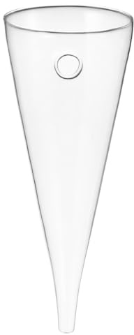 JUMPLAWN Hängender Glas-Pflanzgefäß Kegelförmige Glasvase zum Aufhängen Transparente Wanddekoration für Pflanzen und Blumen Handgefertigte Glasflasche für Schlafzimmer Wohnzimmer Büro