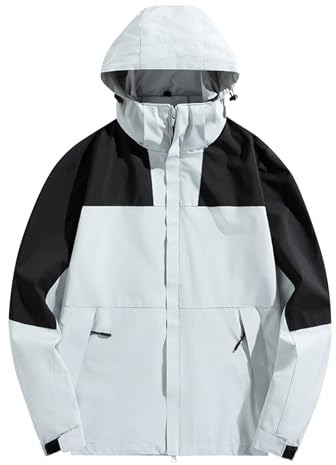 TOFOTL Giubbini Leggeri Abbigliamento Pesca Uomo Primaverile Elegante Giacca Catarifrangente Bicicletta Tattica Antipioggia Moto Giacca Casual Uomo per Poncio Birra da Getta 14-Grigio Chiaro 6XL