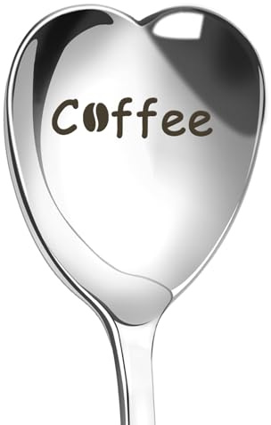 Aelciyue Coffee Lovers Gift Ideas - Gifts for Women Christmas Birthday Mothers Valentines Day Gifts for Coffee Lovers Stainless Steel Engraved Spoon Gift for Friends Women