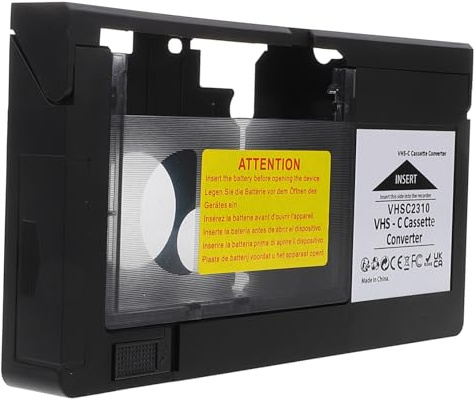FELTECHELECTR Adaptateur de Conversion VHS pour Caméscopes Boîtier Adaptateur VHS vers Cassette Demi-Pouce Connecteur Vidéo Polyvalent Compatible Bandes Demi-Pouce Construction Plastique et