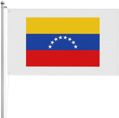 Bandera de Venezuela de doble cara de 3 x 5 pies. Bandera pesada de triple capa de doble cara para exteriores, 3 x 5 pies, pancarta de jardín de poliéster.