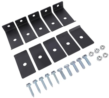 Yosoo Health Gear Mesh Panel Mounting Kit Grid Mats Fixed Brackets Fence Fasteners Set of 5 Carbon Steel with Screws Nuts for Attaching to Walls Posts Concrete Wood Metal