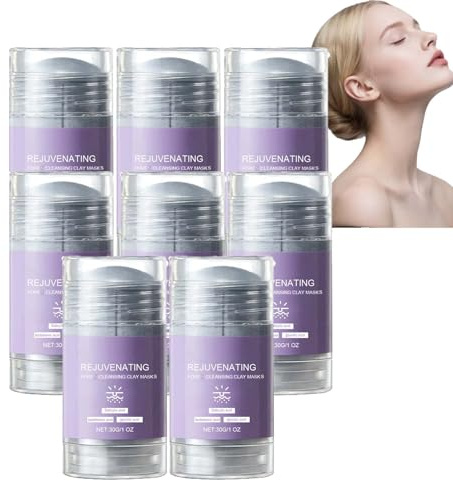 Pore Cleansing Clay Masks Stick, Tiefenreinigende Ölkontrollmasken für das Gesicht, Solid Clay Stick für die Porenreinigung, Mitesserentferner Minimizer Fettige Kombination Empfindliche Haut (8pcs)