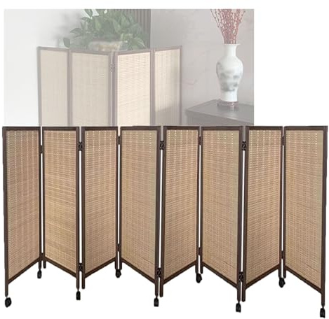 Divisorio pieghevole in bambù mobile con pulegge divisorio decorativo per casa, ufficio, scuola e asilo separazione spazio