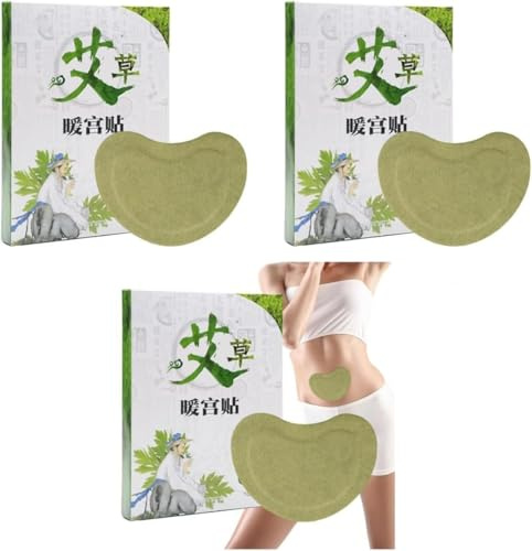 Selbsterwärmende Wärmepflaster mit Beifuß, Kräuter-Wärmepflaster für Bauchkomfort und Wärme, Massage zur Linderung von Menstruationsbeschwerden,3 box