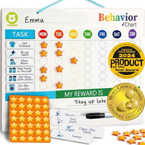Magnetic Chore Chart for Kids - Reward Behavior Chart for Children