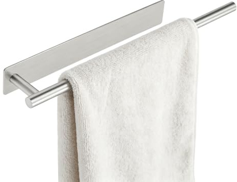 SAYAYO Portasciugamani Bagno Autoadesivo 40CM Porta Asciugamano Bidet | Porta Salviette da Parete Argento, Acciaio Inossidabile SUS304 per Bagno e Cucina, Senza Foratura