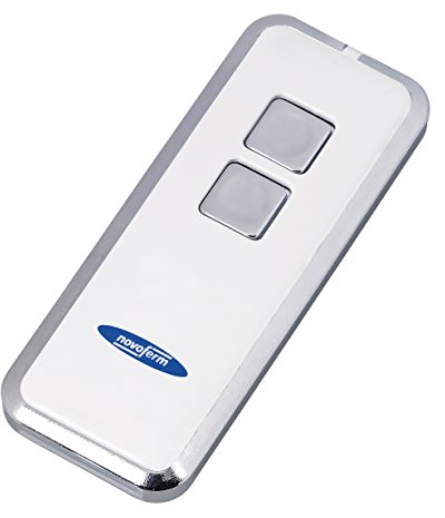 Novoferm Novotron 522 - Telecomando per porta del garage (trasmettitore a 2 canali; crittografia a 64/128 bit; 433 MHz; argento/bianco) TM15912001150
