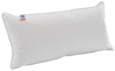 Irisette Drekammerkissen Lola aus 100% Baumwolle mit Biese, 90% Daunen / 10% Federn, 40 x 80 cm, weiß