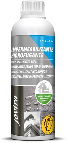 JOVIRA PINTURAS Impermeabilizzante Trasparente 1 L | Impermeabilizzazione Invisibile, Nessuna Generazione di Film, Protezione Totale su Facciate, Cemento, Terrazze, Tetti (1 Litre). D-31