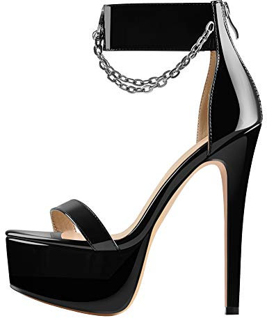 Only maker Damen Sandalaletten mit Absatz Absatzsandalen Blockabsatz Absatzschuhe Absatzsandalen Stöckelschuhe Schwarz EU 40