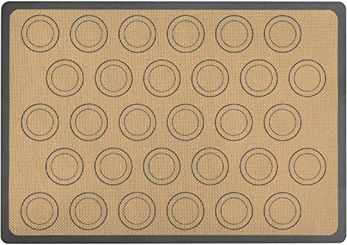 Silikon-Backmatte Fiberglas Macaron Backmatte Backofen Mikrowelle Matte antihaftbeschichtet rutschfest für Gebäck Rolling Teig Backen Pizza Kuchen Kekse