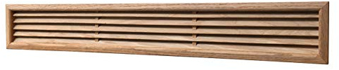 La Ventilazione LGZS80550Q Rejilla de ventilación rectangular de madera de roble, empotrable, 550 x 80 mm