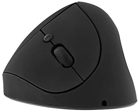T’NB Mini Souris Ergonomique Verticale sans Fil Rechargeable avec Connectivité USB, Clics Silencieux, 6 Boutons Dont raccourcis précédent et Suivant – Noir