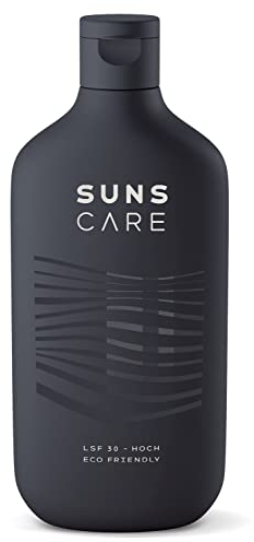 SUNS THIRTY | LSF 30 Premium Sonnencreme | vegan | ohne Mikroplastik | nachhaltiger Sonnenschutz | vitalisierende Pflege | geeignet für Gesicht und Körper | 180ml (Black Sand)