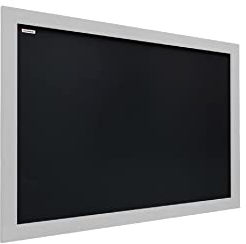 ALLboards Lavagna Nera da Gesso con Cornice Grigio in Legno 90x60cm, Scrivibile con Gessetti e Pennarelli a Gesso, Per Bar, Ristoranti, Menu, lavagnetta gesso, lavagna da muro, lavagna da parete