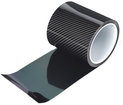 aqxreight Pellicola Protettiva per Auto, Pellicola Protettiva in Fibra di Carbonio per Porta Auto, Adesivo AntiGraffio, Nero(10CM*3M)