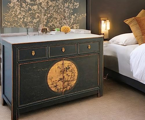 OPIUM OUTLET Meuble Chambre Commode Sideboard Console Buffet chiffonnier Cabinet Armoire de Marriage garderobe Chinois Asiatique Oriental Antique Vintage Shabby-Chic
