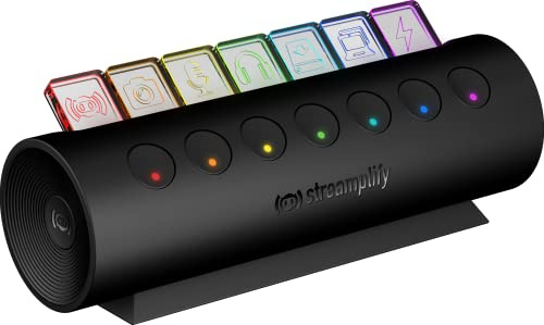 Streamplify HUB CTRL 7 USB Hub - USB 3.0 Ports, Power Charging, RGB Lighting, Acrylic Icons, Cable Management