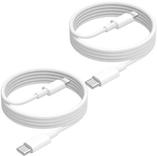 2 Packs Cable USB C à Lightning 2m, Câble de Charge pour iPhone 14/13/12/11 | MFi Certifié Câble de Charge Rapide pour Apple iPhone 14/14 Plus/14 Pro/14 Pro Max/13/12/11/SE/XS/8 Plus/iPad Pro/Air, Blanc