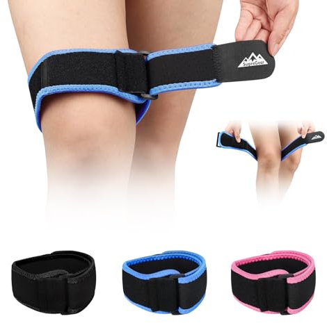 supregear ITB Correa de Rodilla, Rodillera para el Síndrome de la Banda Iliotibial Muslo Cadera y Banda ITB Soporte de Compresión Ajustable Tendinitis Rotuliana Osgood Schlatters Estabilizador