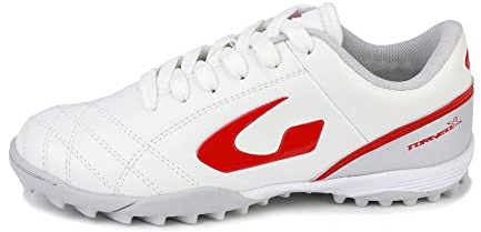 GEMS Pojkens Scarpa Torneo X Jr Sneaker, Vit grå röd, 34.5 EU