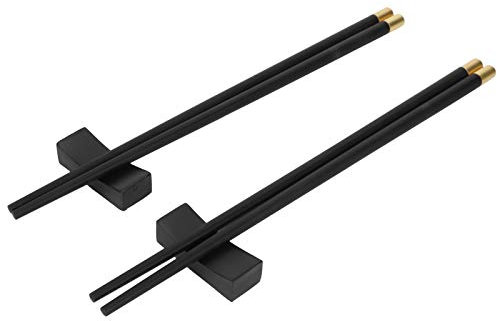 Haofy Set di Bacchette con Intarsio in Rame in Stile Cinese, Design Antiscivolo, Ideale per Casa, Hotel, Ristorante, (Haofynqkcz7g8ho-11)