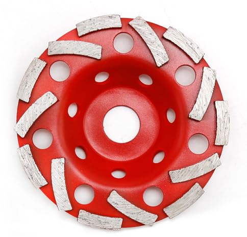 Diamant Schleiftopf für Beton 125 mm x 22,2 mm, Naturstein, Fliesenkleber, Granit & Mauerwerk,Schleifscheibe doppelreihig mit Spezial-Anordnung