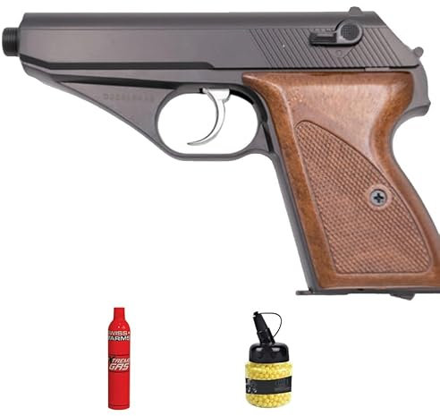 HFC HG 106 nera Green Gas (6 mm) | Confezione pistola Airsoft (sfere in PVC). Arma ad aria compressa Green Gas Calibro 6 mm (Potenza: 0,3 joule)