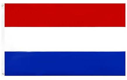 Netherlands Flag 3x5 Ft Large with Brass Grommets Holland National Flags Party Festival Procession Celebration Sport Activities Garden Home Remembrance Day Decoration 90 X 150cm