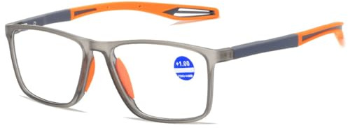ABETOS Sportliche Lesebrille Herren Damen TR90 Rahmen Lesehilfe Blaulichtfilter Federscharnier Computer Lesebrillen Leicht Komfortable Sport Sehhilfe