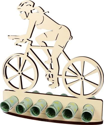 XL Geldgeschenk aus Holz Damenrad Fahrrad|Geschenkidee|Gutscheinverpackung|witziges Geschenk|Geldgeschenk für Frauen und Männer (Fahrrad Frau)