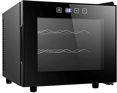 Enfriador de vino/refrigerador de 29 litros, refrigerador para bebidas, pequeño mini refresco de cerveza tinto y bodega, pantalla digital de temperatura, puerta de vidrio de doble capa, compresor de