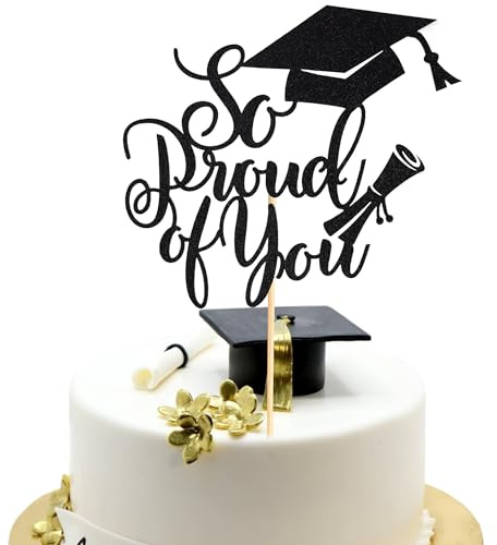 Arthsdite 1 Stk So stolz auf dich Kuchenaufsatz Glückwunsch Abschluss 2026 Kuchendekoration zur Abschlussfeier Abschlusskuchenaufsatz für Abschlussfeier der Oberstufe Abschlusspartydekorationen