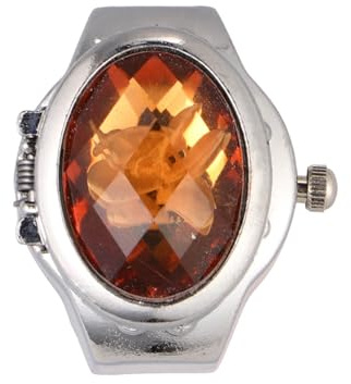 Holibanna Uhrenförmiger Ring Mit Quarzwerk Modischer Fingerring Für Männer Und Frauen Gelb Praktisch Und Dekorativ Mit Elastischem Gummiband Für Bequemes Tragen