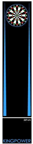 Kingpower Dart Teppich Matte Dartteppich Steeldart Zubehör Dartpfeile Dartboard Target Oche Darts Abwurflinie Schutz Gummi Boden Blau Dartscheibe 290 x 60 cm