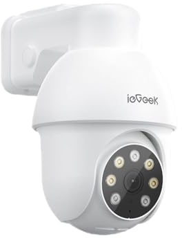 ieGeek 5MP Poe Camera, Outdoor Security IP Camera with 355° Pan/90° Tilt, Wired Security Cameras for Home Surveillance, AI Detection, Car Tracking